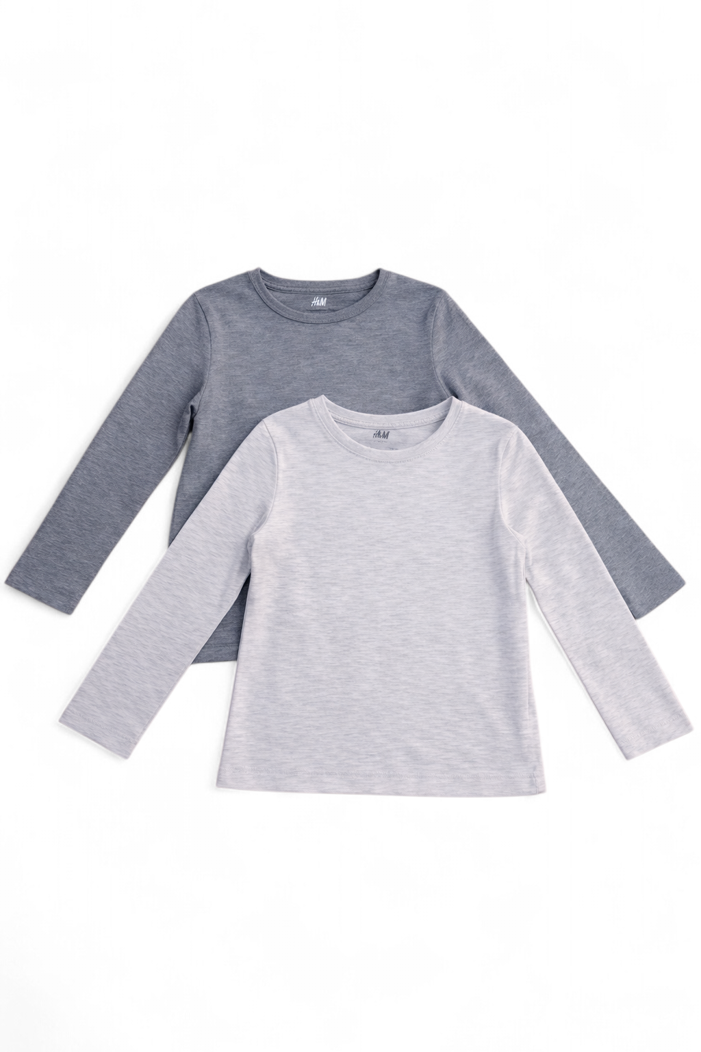 2er Set Langarmshirts Grau H&M