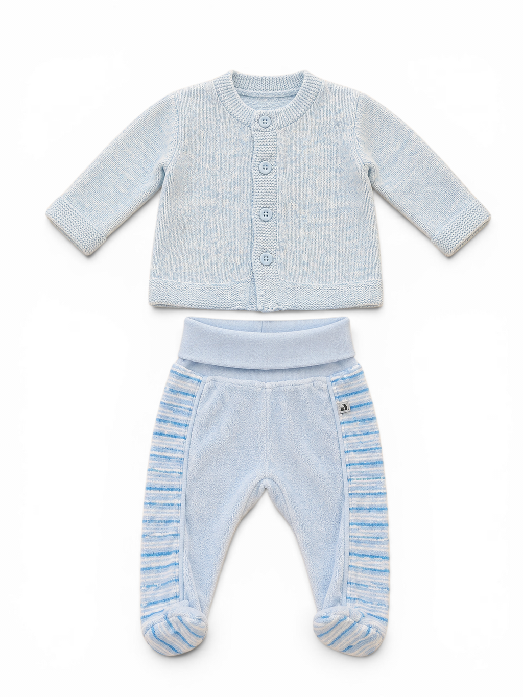 Baby-Set Strickjacke & Strampelhose Hellblau