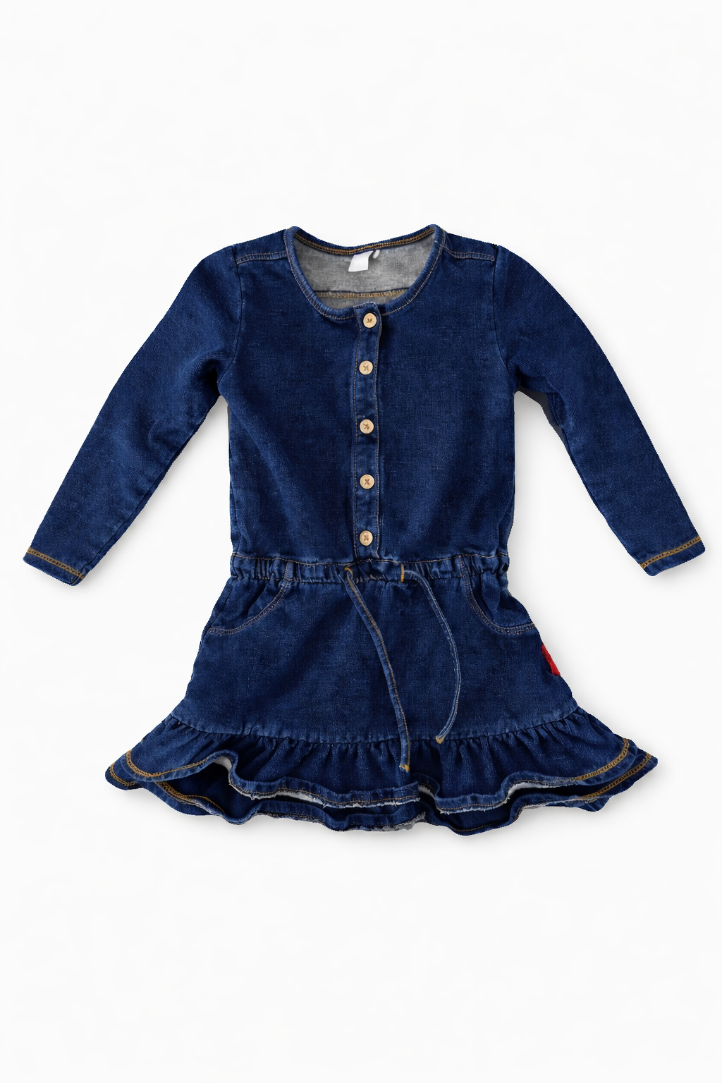 Robe salopette en jean bébé – Bleu foncé