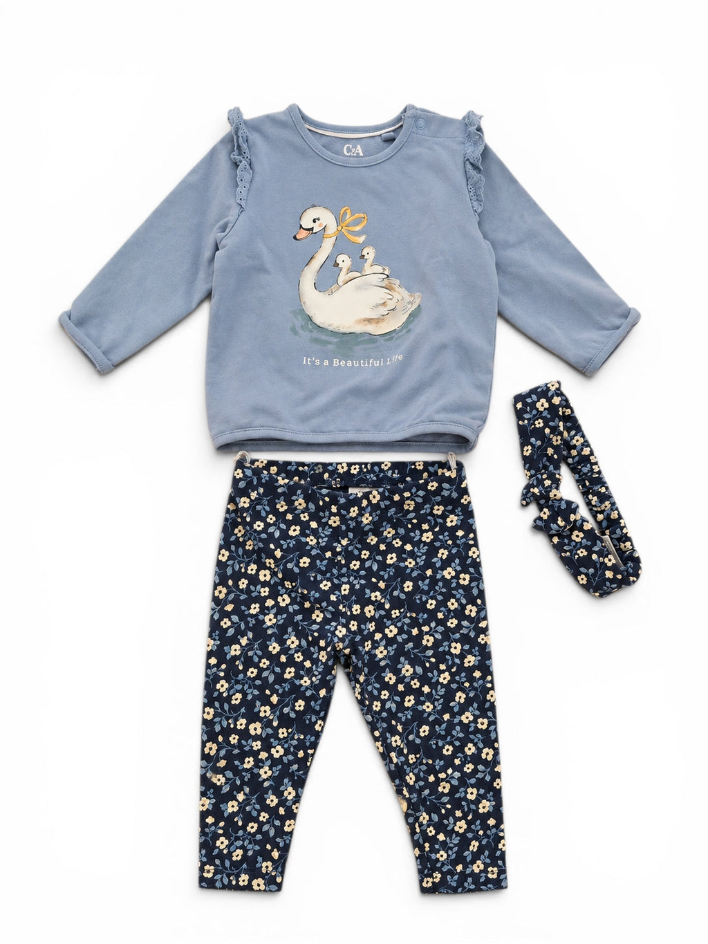 C&A 3-teiliges Baby-Set Schwan "It's a Beautiful Life"