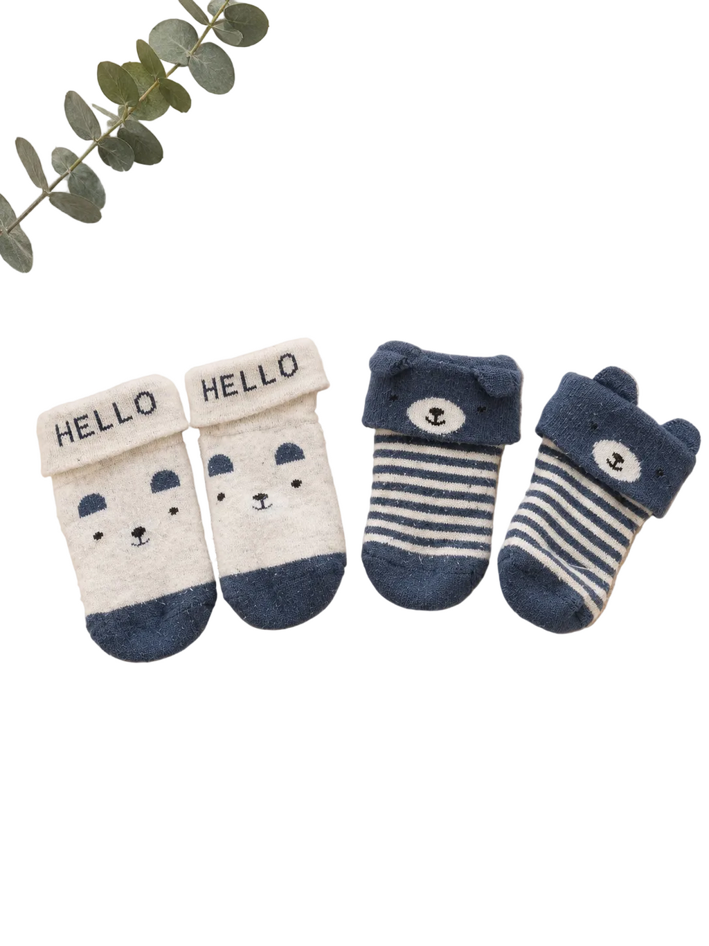 2er Set Babysocken Blau/Weiss