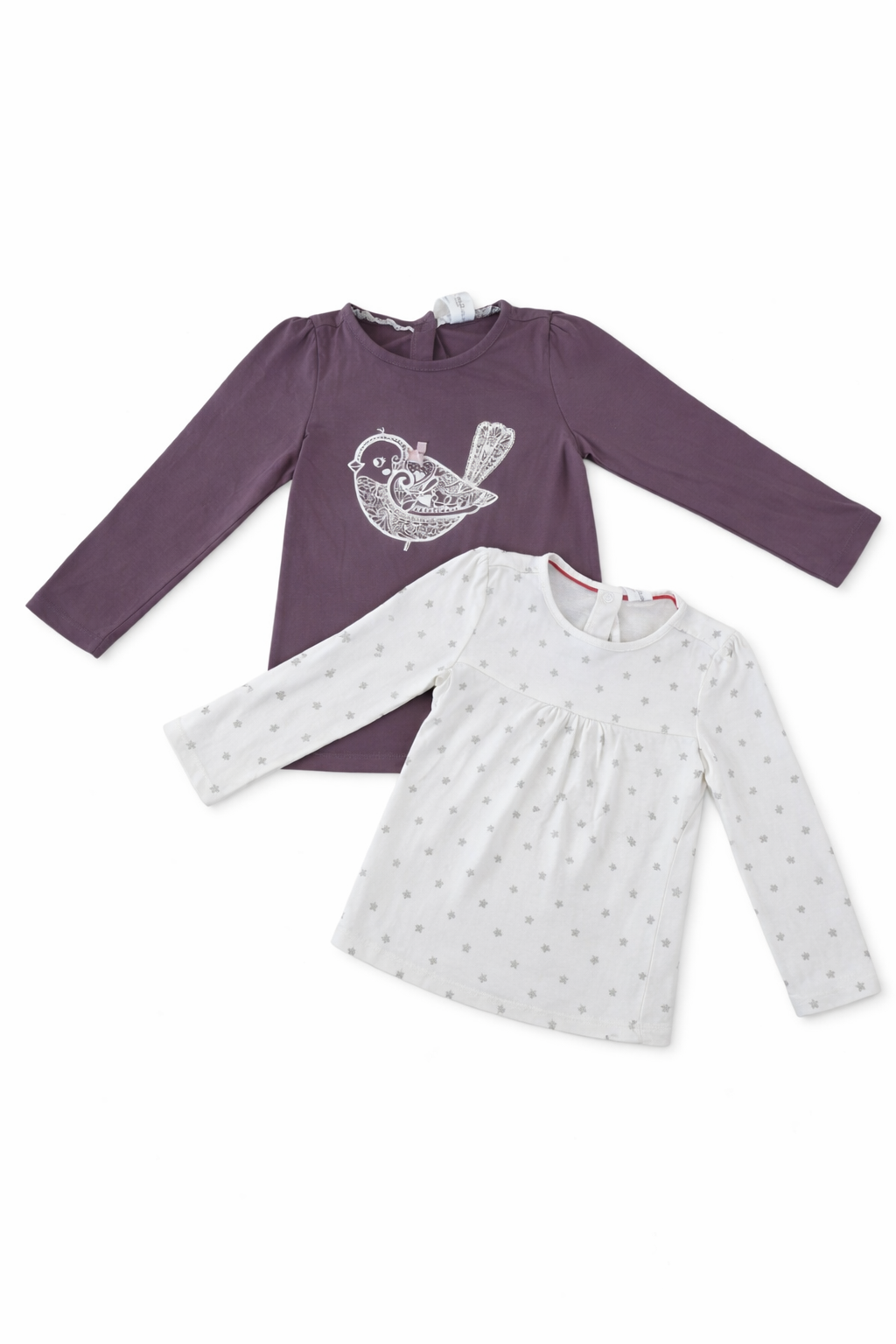 Ensemble – T-shirts à manches longues (violet et blanc)