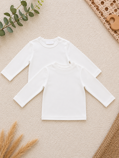 2er-Set Baby-Langarm-Shirts Weiss
