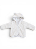 Baby-Teddyjacke Creme mit Bärenohren