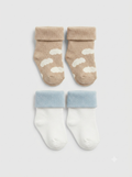 2er-Pack Socken Beige Wolken Hellblau