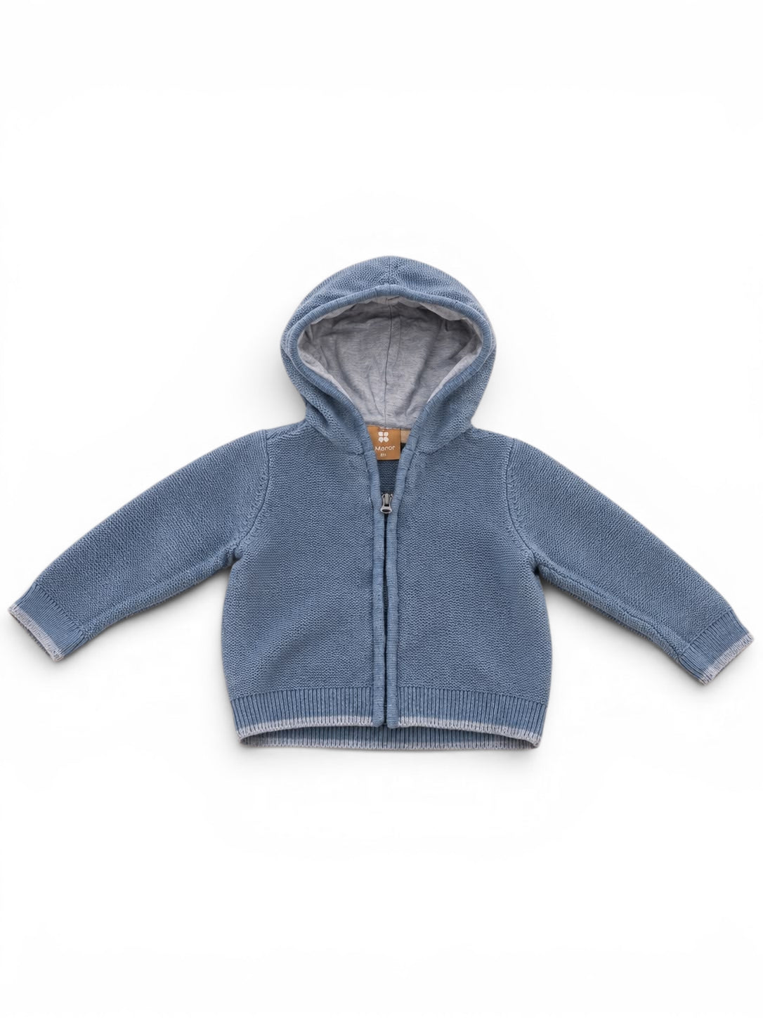 Manor Baby-Strickjacke Jeansblau mit Kapuze