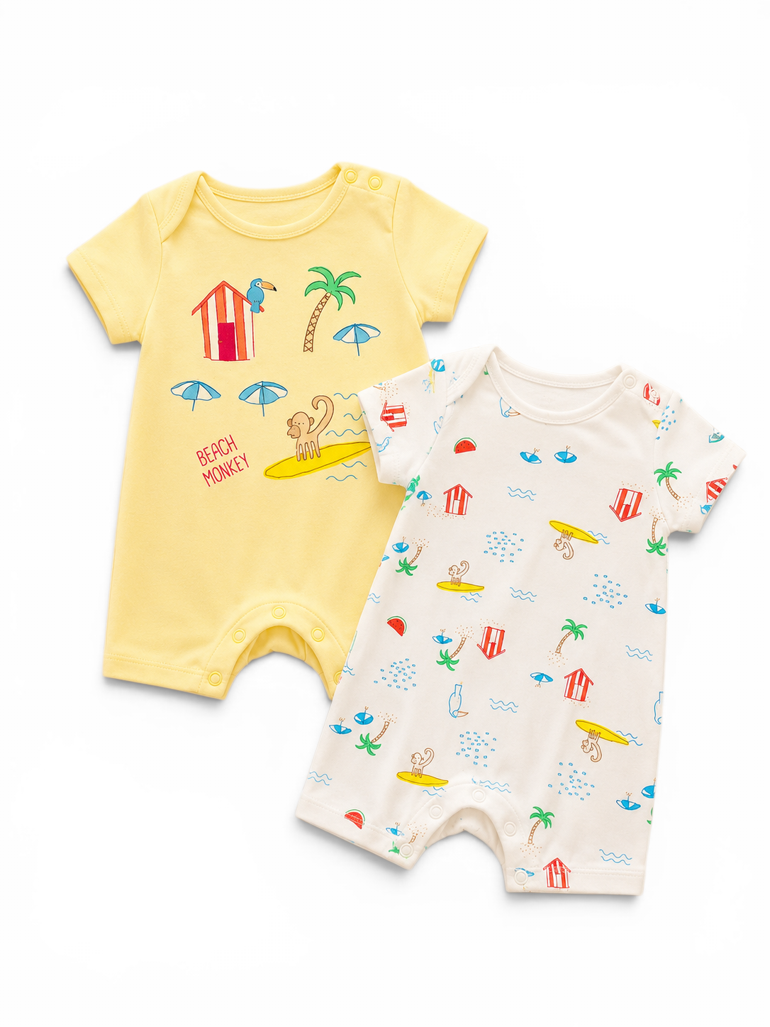2er-Set Baby-Sommerstrampler "Beach Monkey" Zara