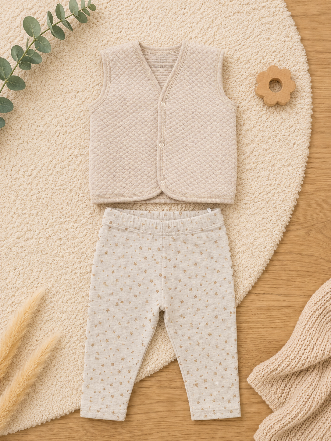 Baby Set Weste & Leggings Beige