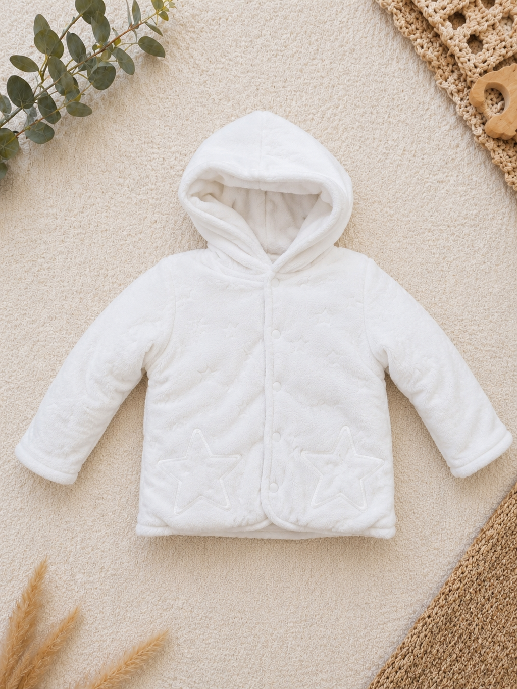 Baby-Fleecejacke Weiss
