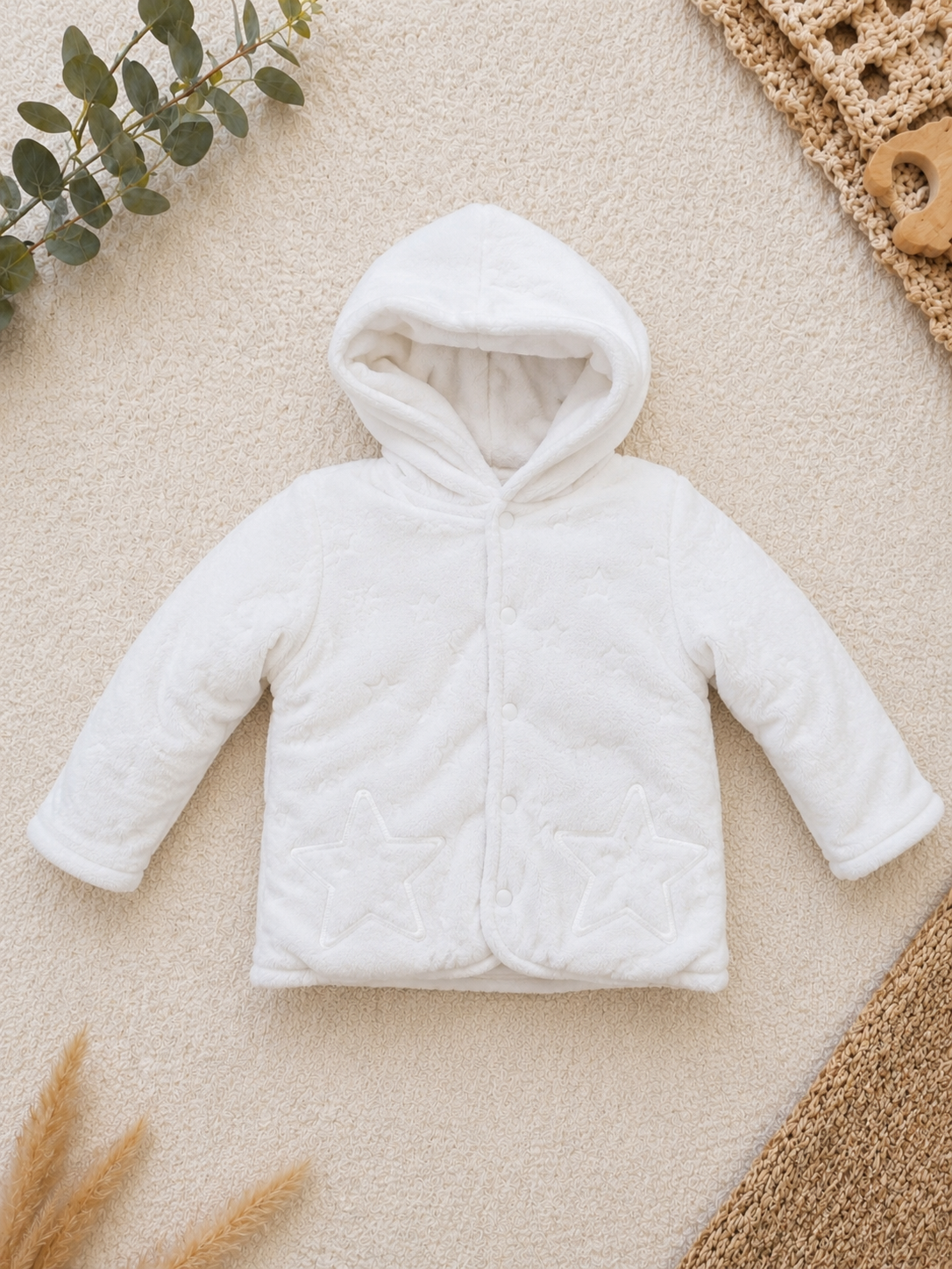 Baby-Fleecejacke Weiss