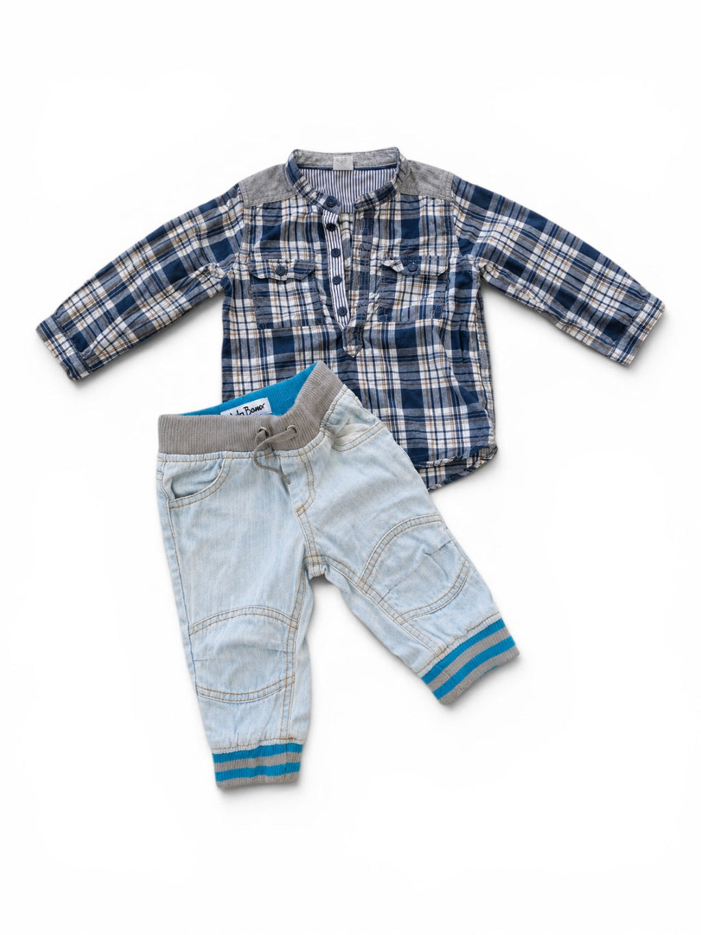 H&M Hemd & Jeans Hellblau