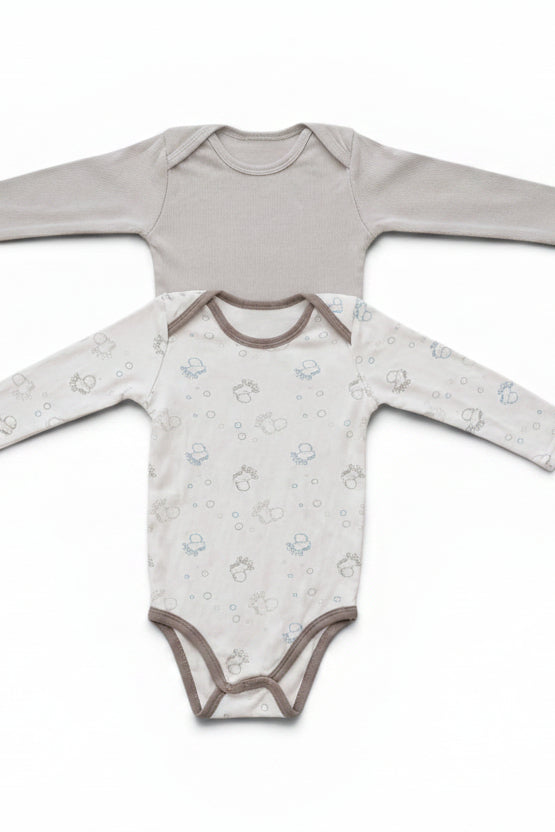 2er-Pack Langarm-Body Grau