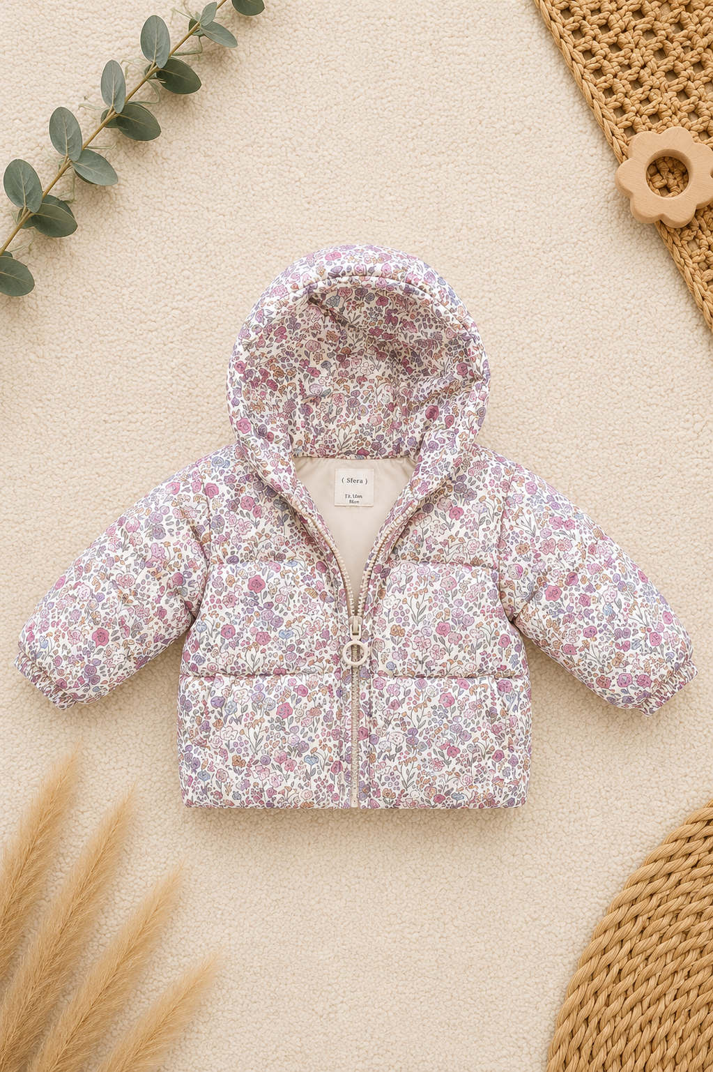 Sfera Steppjacke Blumen Creme