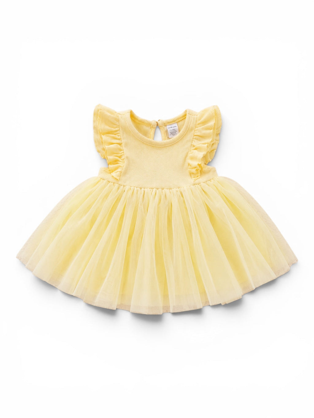 Tüllkleid Gelb Flatterärmel