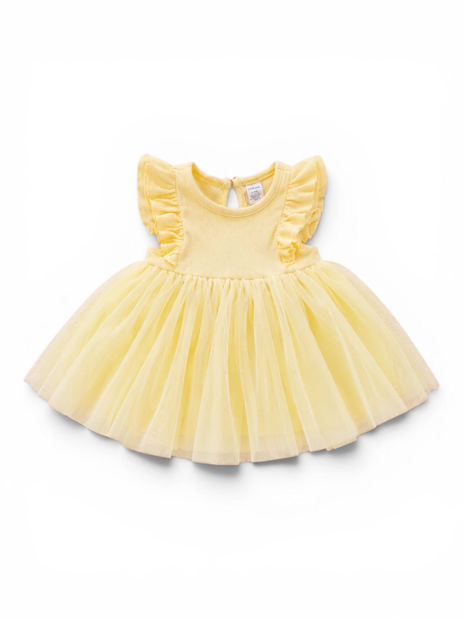 Tüllkleid Gelb Flatterärmel