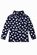 Langarmshirt mit Punkten – Dunkelblau