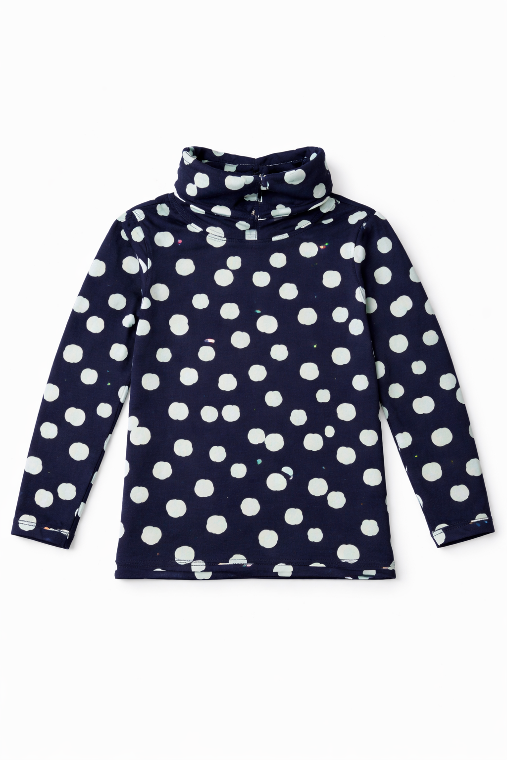 Langarmshirt mit Punkten – Dunkelblau