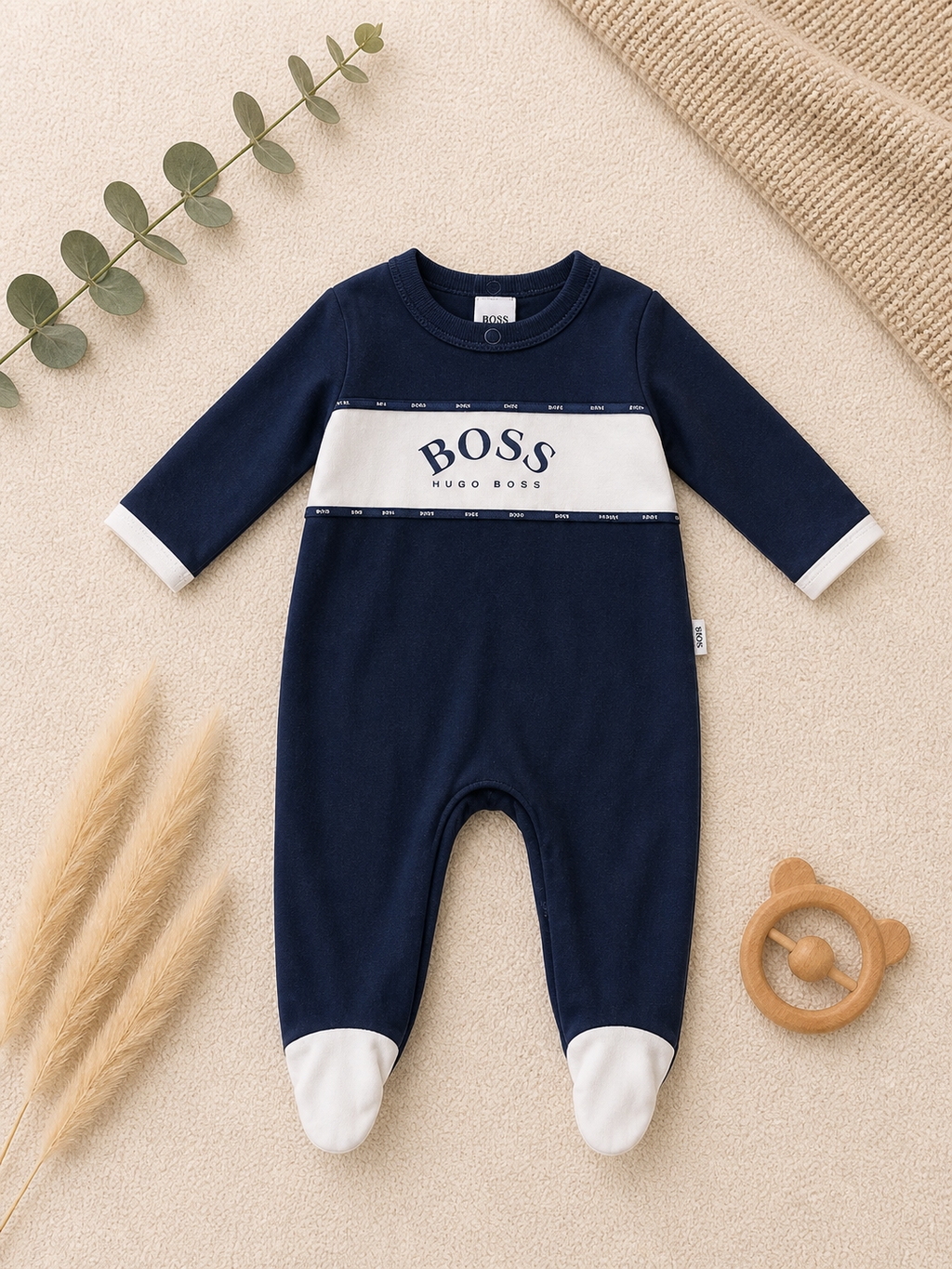 Baby-Strampler Hugo Boss mit Füssen
