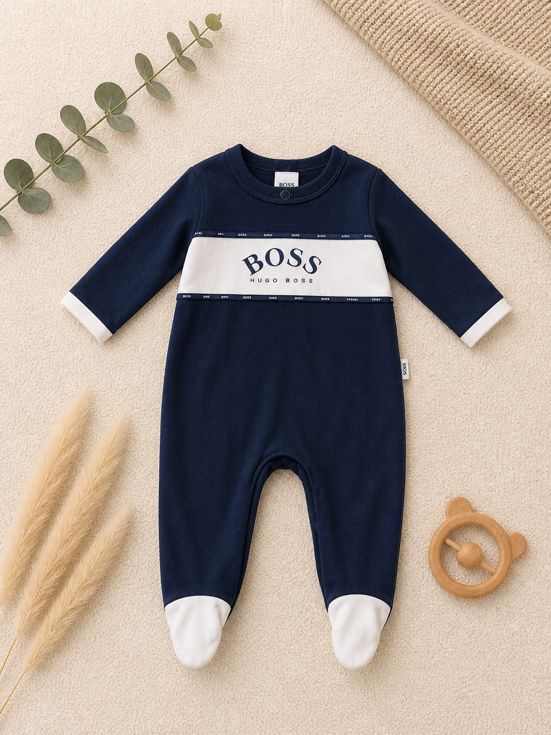 Baby-Strampler Hugo Boss mit Füssen