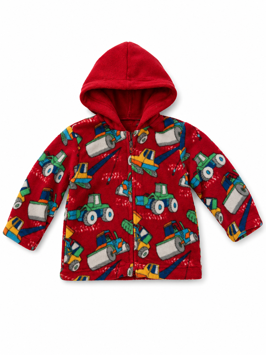 Fleecejacke Rot Baufahrzeuge