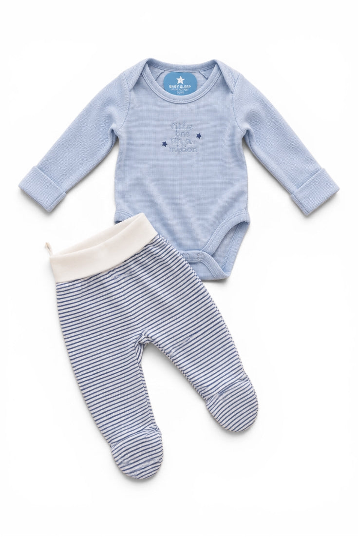 Baby Sleep Set Body & C&A Strampelhose Hellblau Sterne