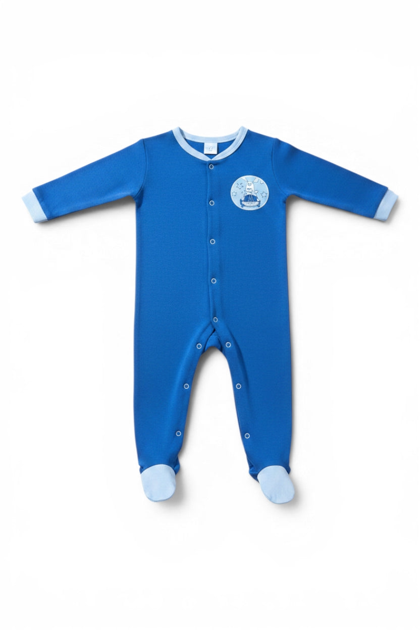 Baby-Strampler Royalblau Segelboot