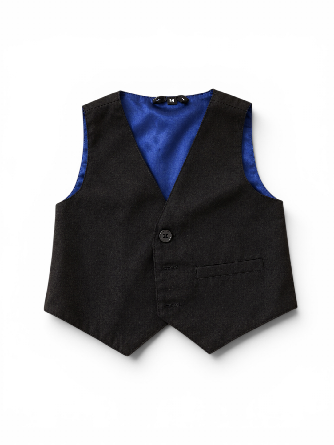 Baby-Sakkoweste Schwarz mit Blau-Innenfutter
