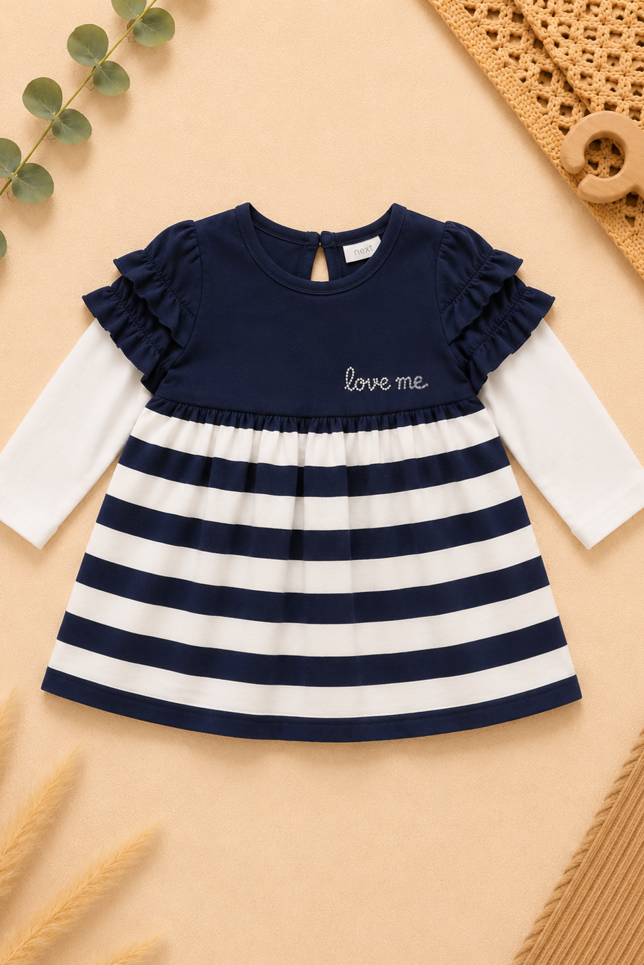 Next "Love Me" Kleid Marine-Weiss gestreift