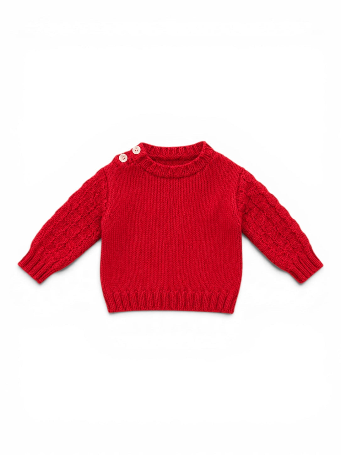 Baby-Strickpullover Rot Zopfmuster