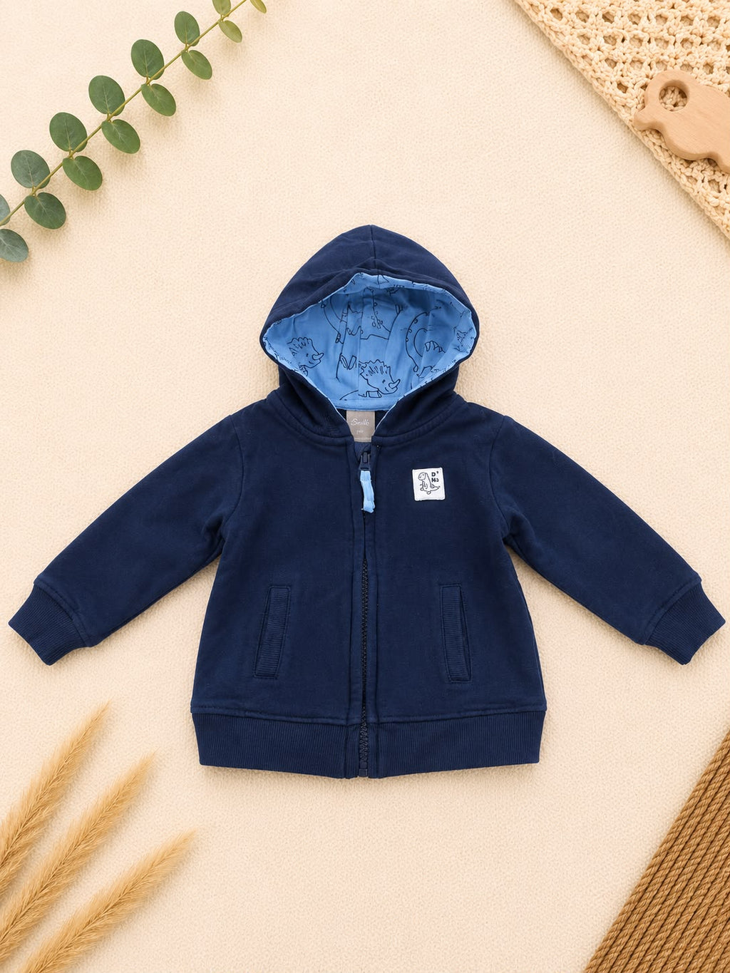 Baby-Sweatjacke Navy Dino