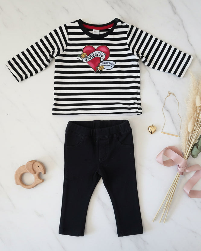 2-teiliges Set mit Streifenshirt und Leggings H&M