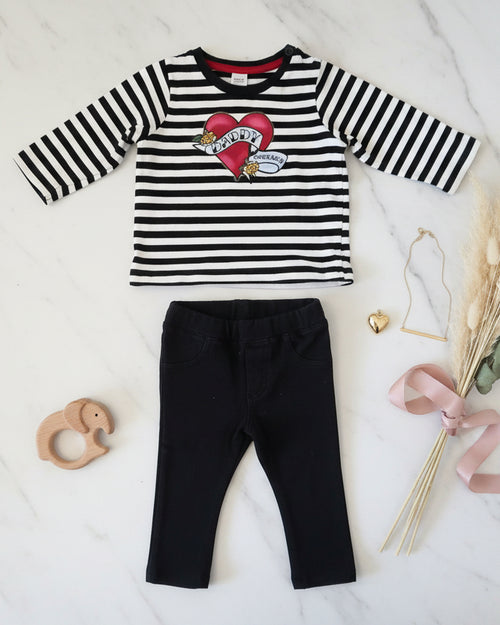 2-teiliges Set mit Streifenshirt und Leggings H&M
