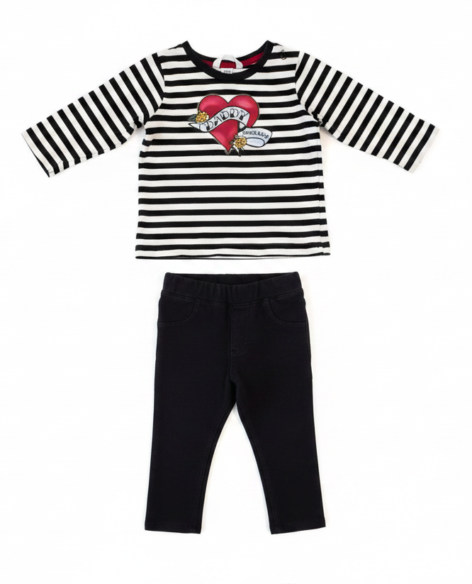 2-teiliges Set mit Streifenshirt und Leggings H&M