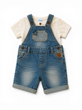 Baby-Set Jeans-Latzhose & T-Shirt