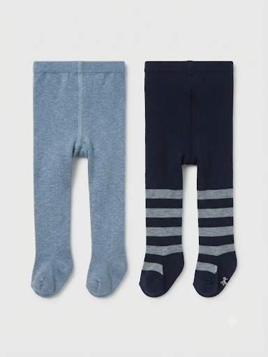 2er-Pack Strumpfhose Hellblau Navy