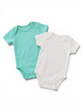 2er-Set Baby-Kurzarm-Bodys Mint/Weiss