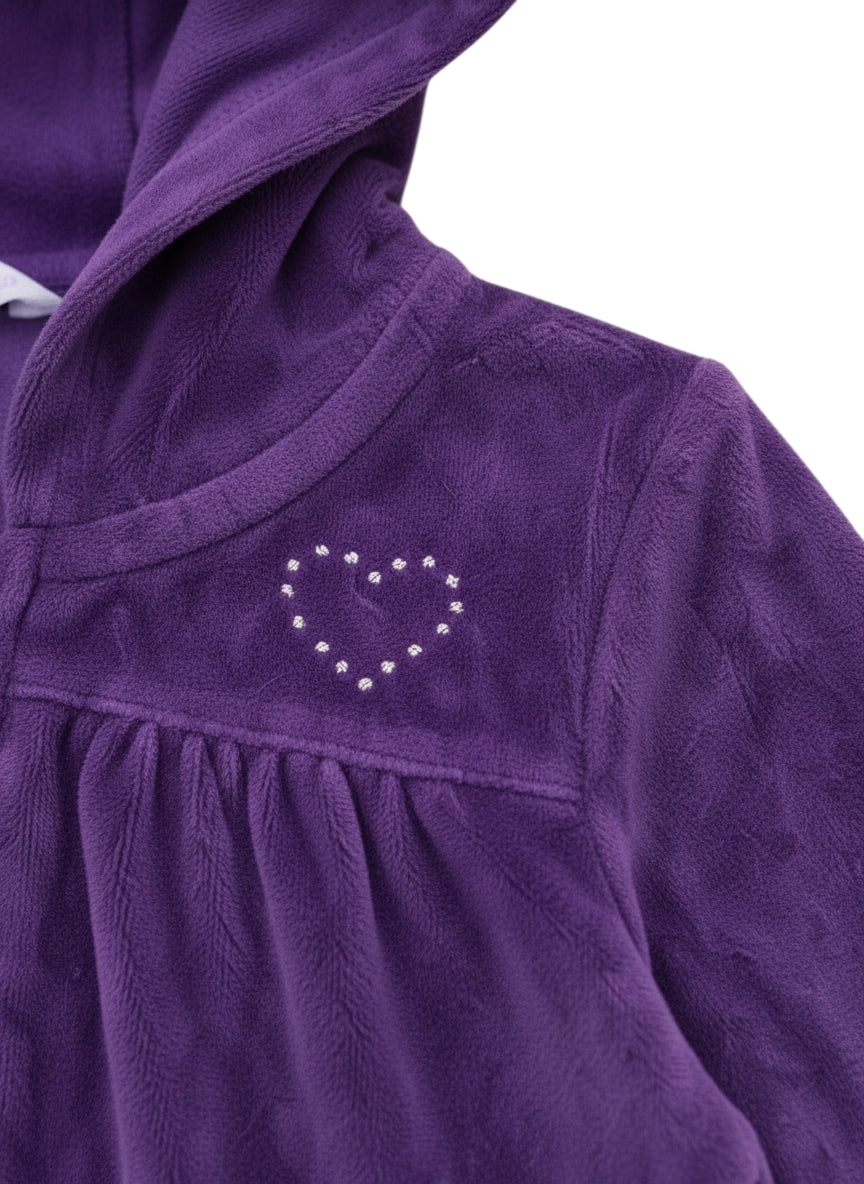 Sweatjacke Lila Velours Herz