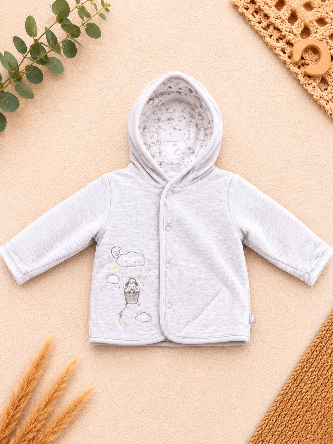 Baby-Wendejacke Grau Schäfchen