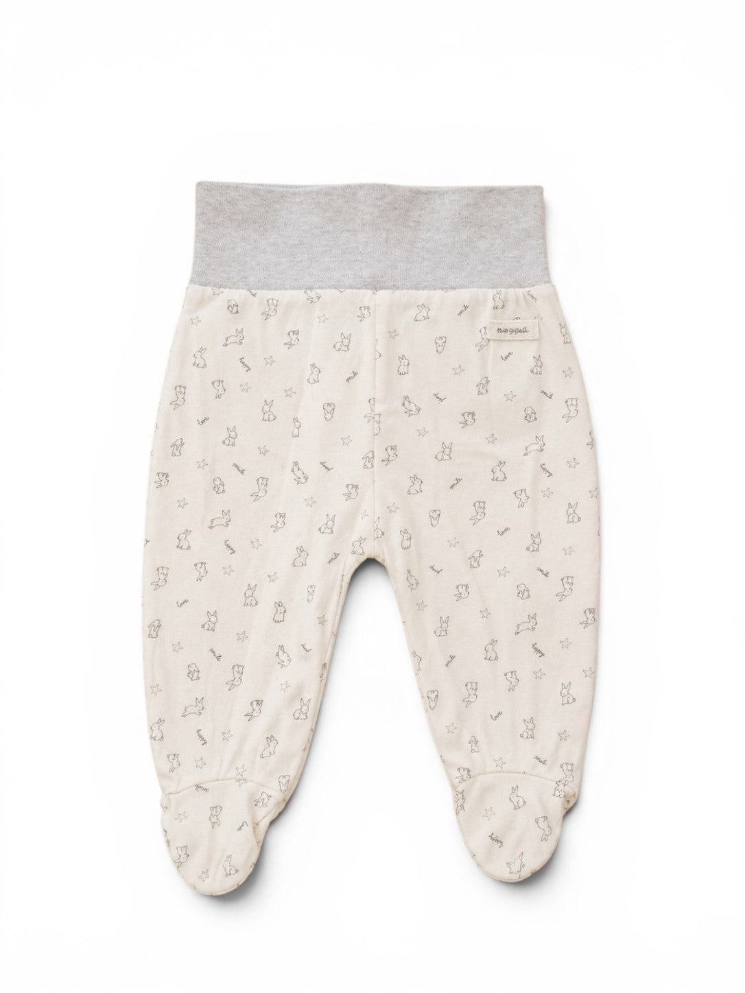 Baby-Strampelhose Creme Hasen-Print