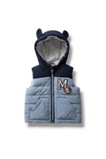 Gilet bébé doublé avec capuche 💙