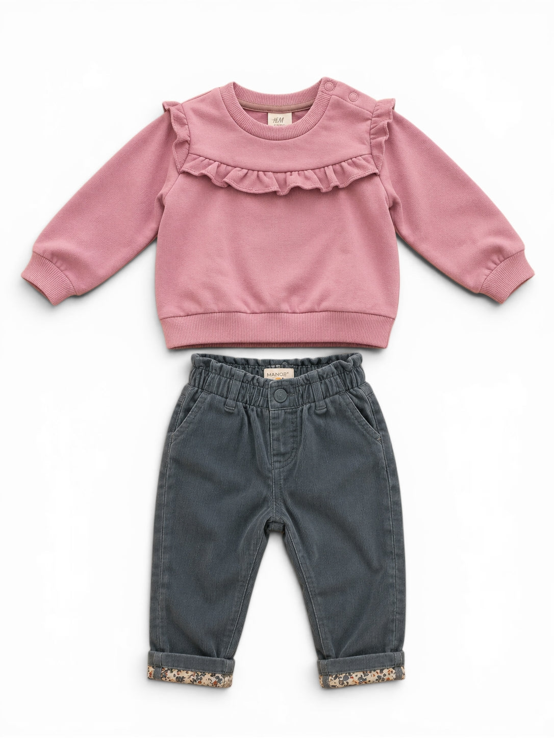 H&M Pullover und Hose Set Rosa Grau