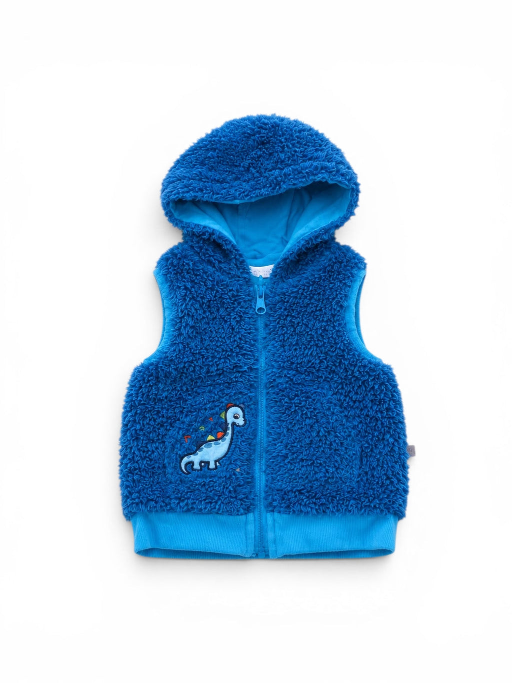 Baby-Teddyweste Royalblau Dino