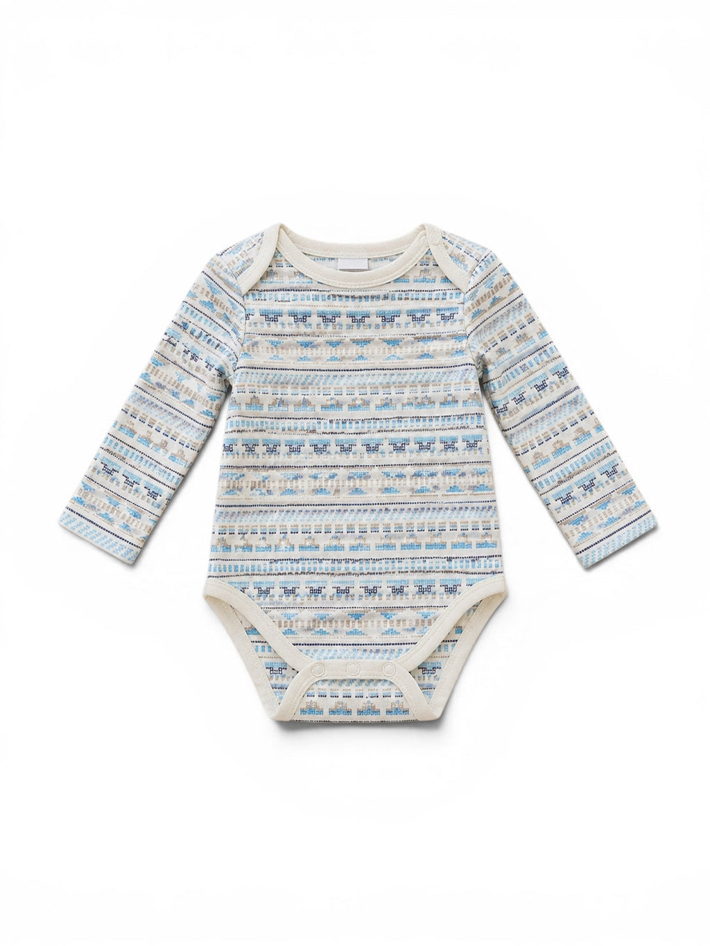 Baby-Langarm-Body Creme Ethno-Print