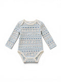 Baby-Langarm-Body Creme Ethno-Print