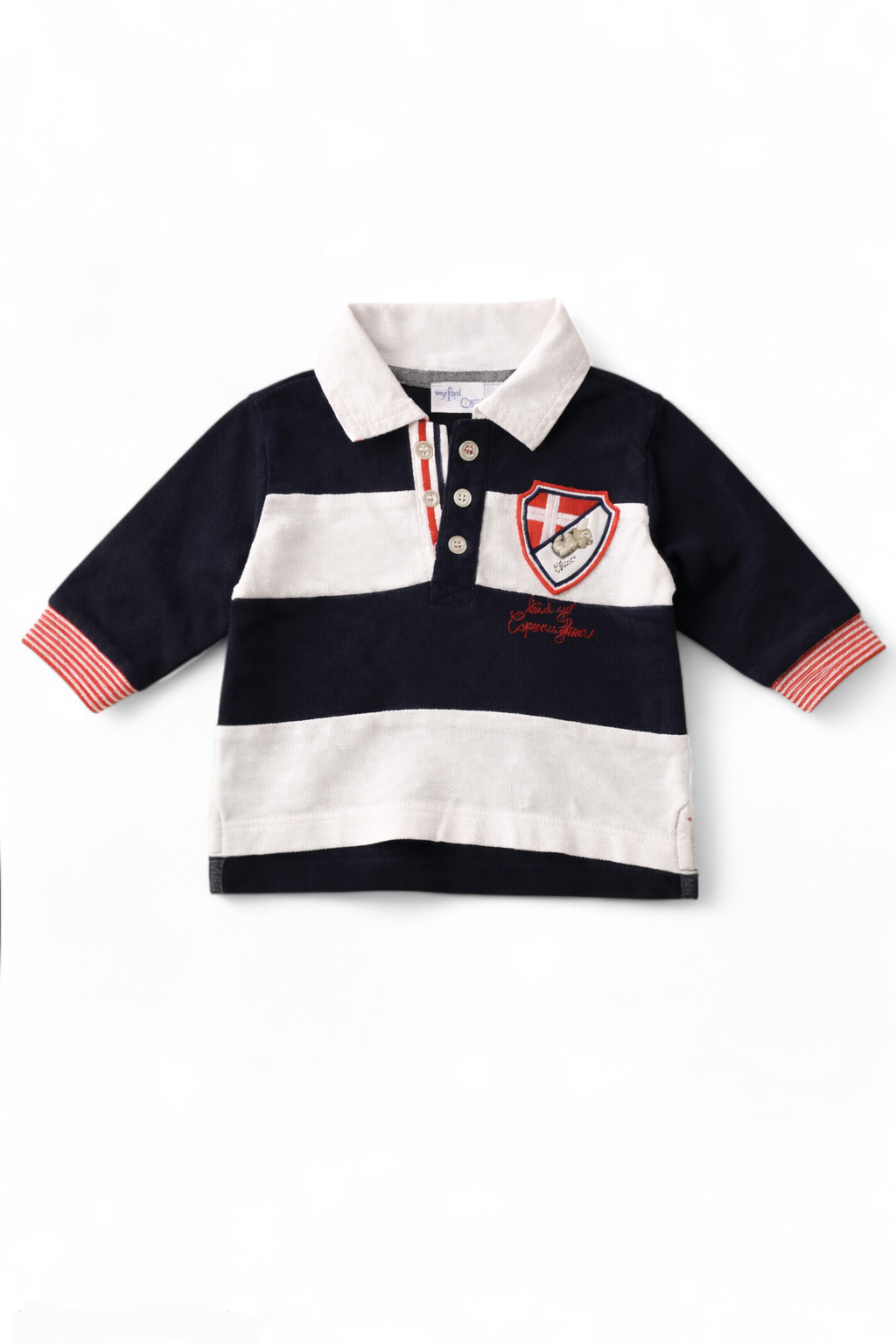 T-shirt rayé bleu marine et blanc