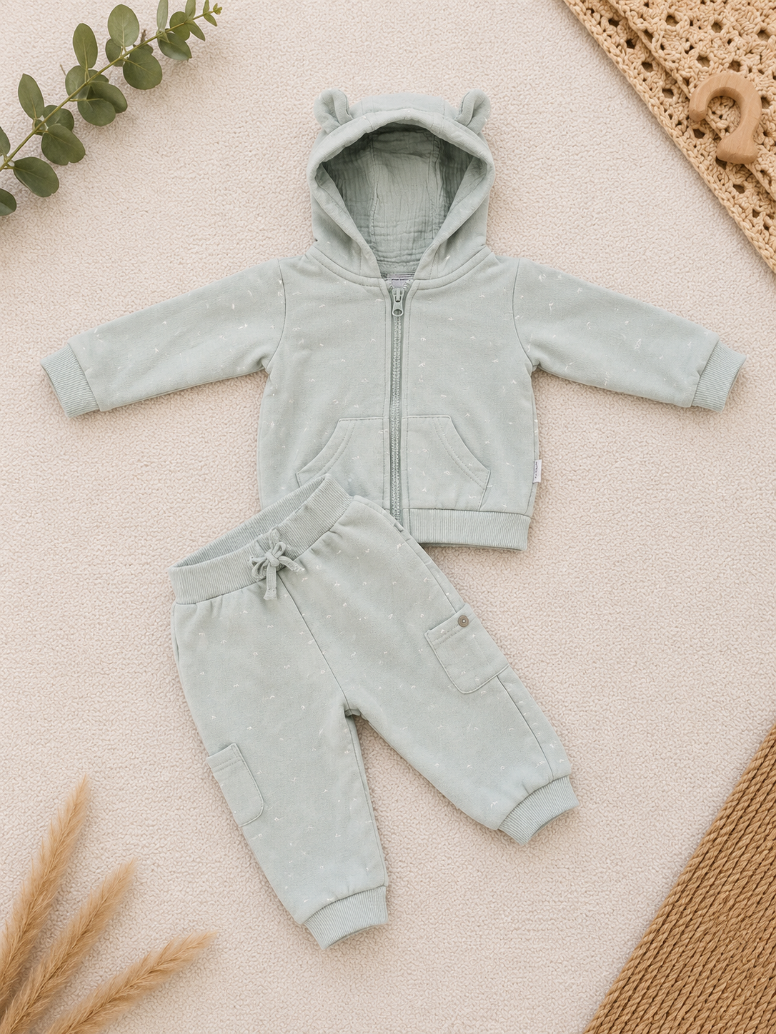 2-teiliges Set Mintgrün Hoodie & Jogginghose