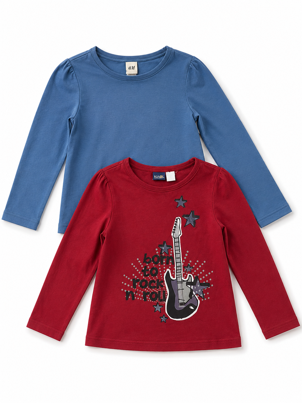 2er-Pack Langarmshirts Blau & Rot hessnatur & Co