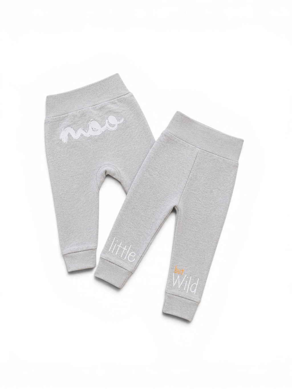 2er-Set Baby-Jogginghosen Grau "moo / little but Wild"