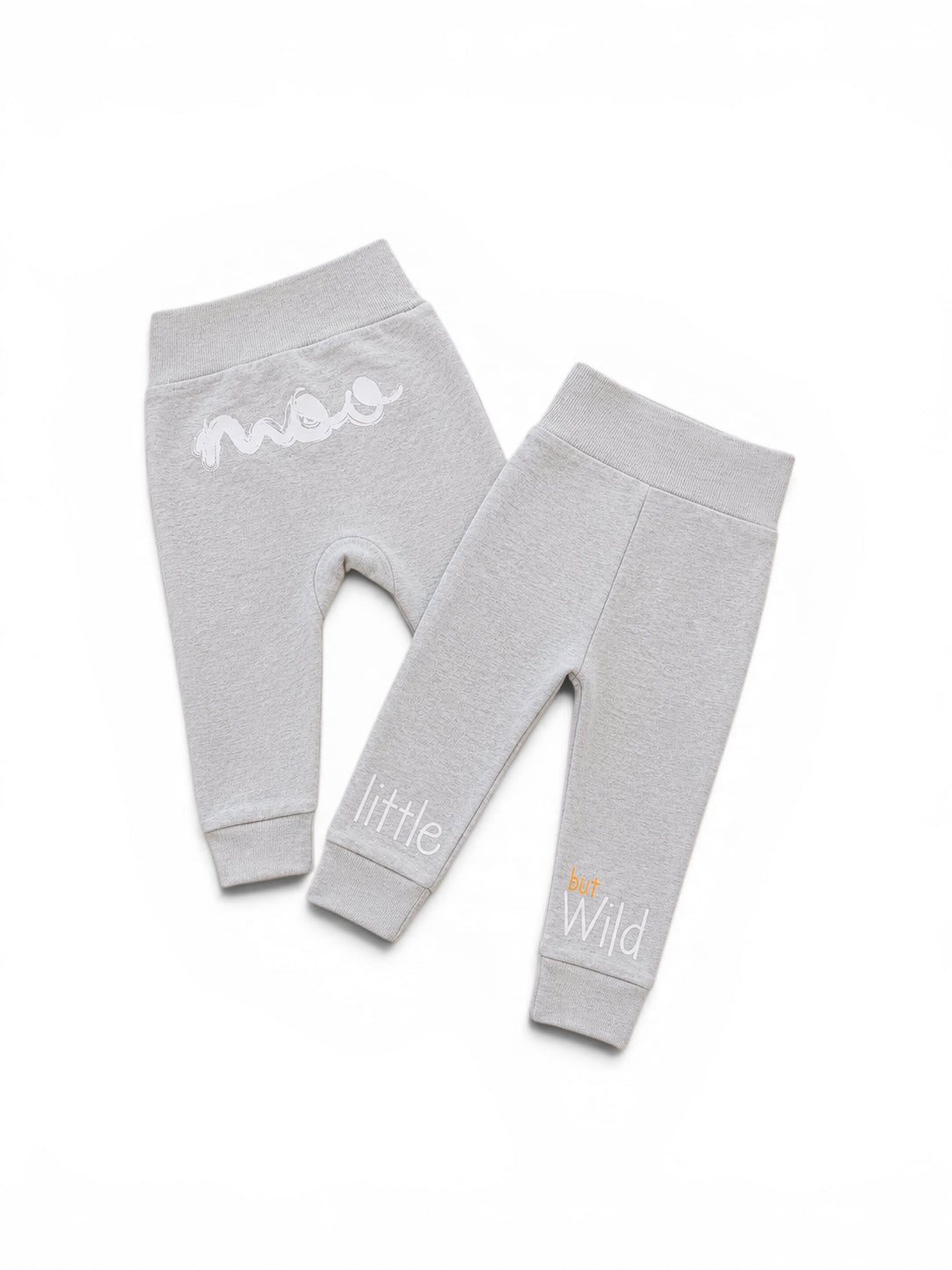 2er-Set Baby-Jogginghosen Grau "moo / little but Wild"