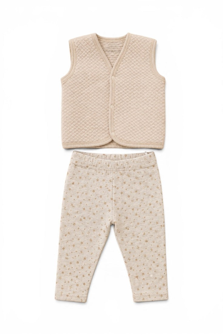 Baby Set Weste & Leggings Beige